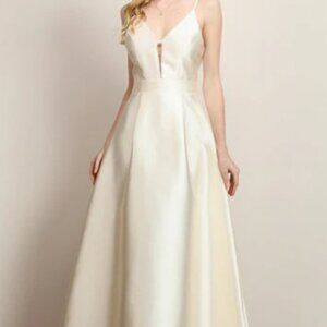 Light Gold Flare Evening Dress